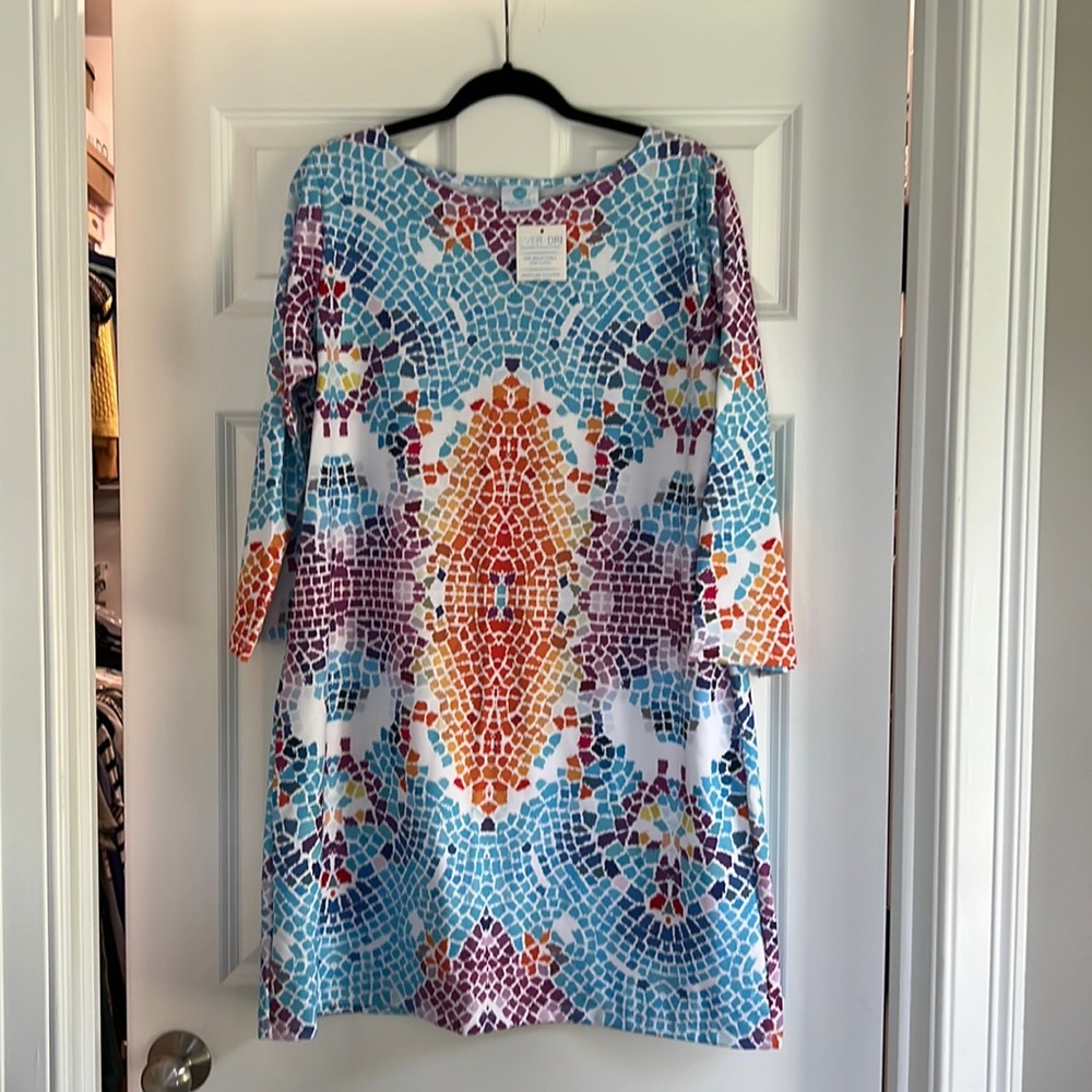 Beacon Hill, American Classics; multi-color performance dress; large; never worn